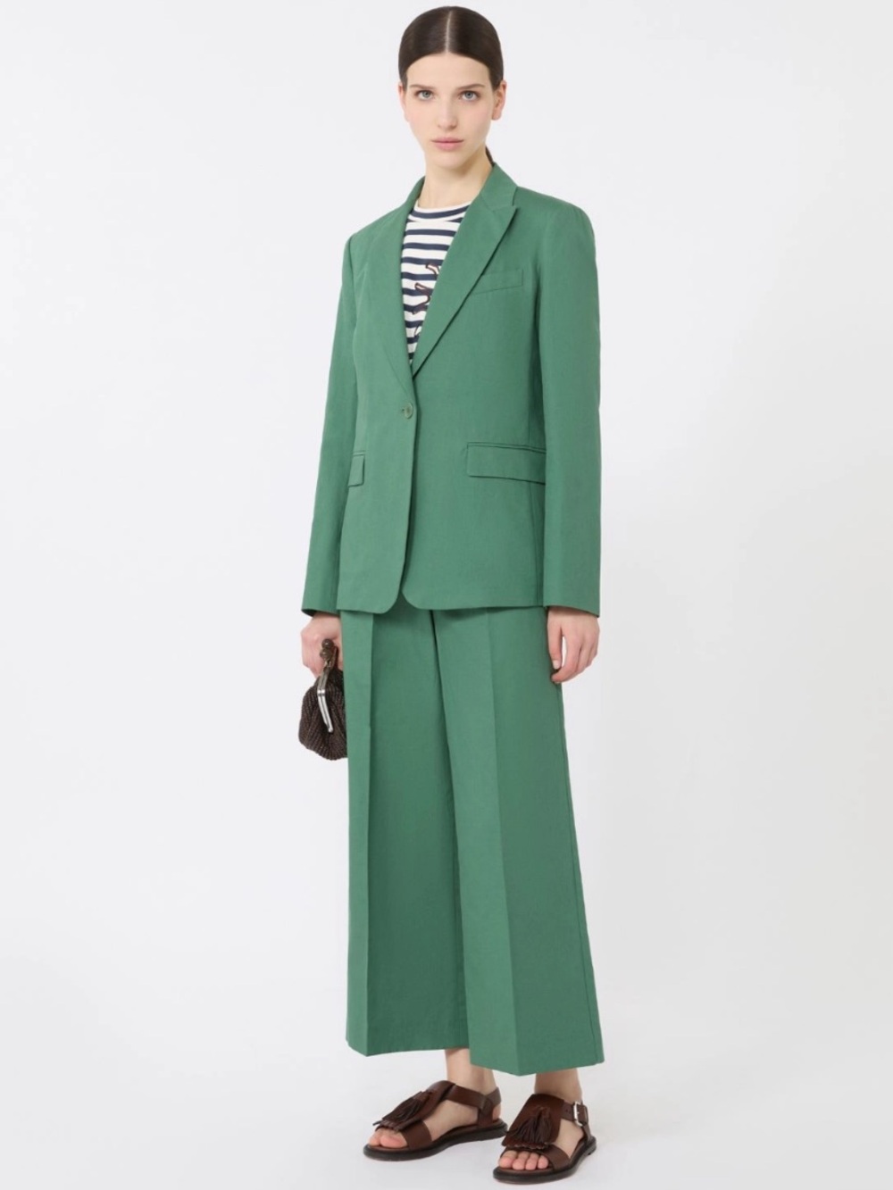 Weekend Max Mara WKDORCHE Green Two-Piece Pants Suit